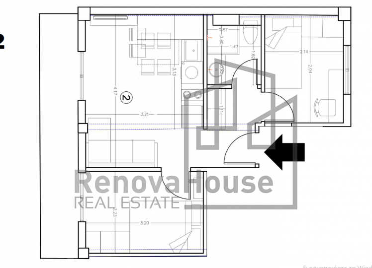 Ανακαινισμένη γκαρσονιέρα 45 τ.μ.